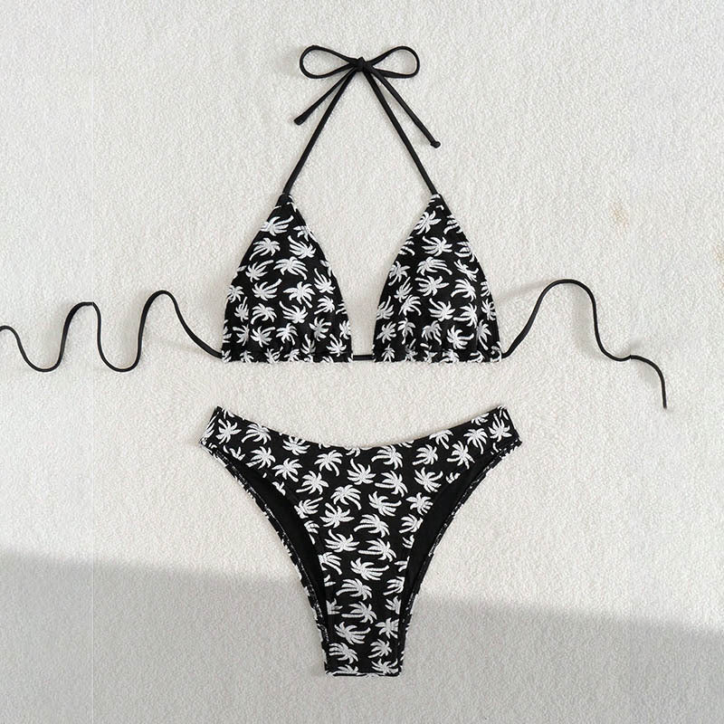 Modischer Dreieck-Bikini für Damen mit Blumenprint und verstellbaren Trägern