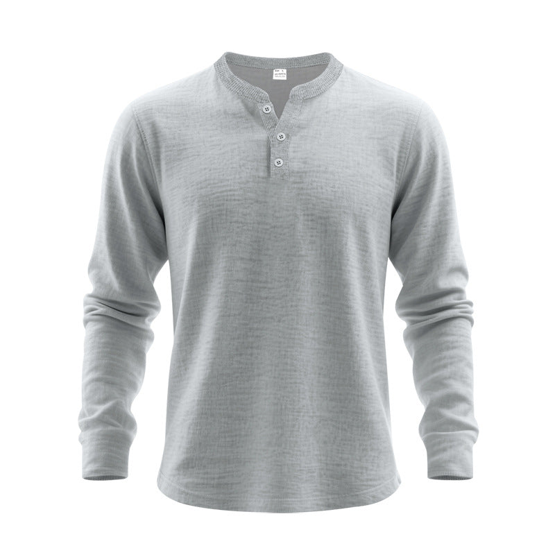 Herren Langarm-Henley-Shirt aus weichem Baumwollmix ModeGeist