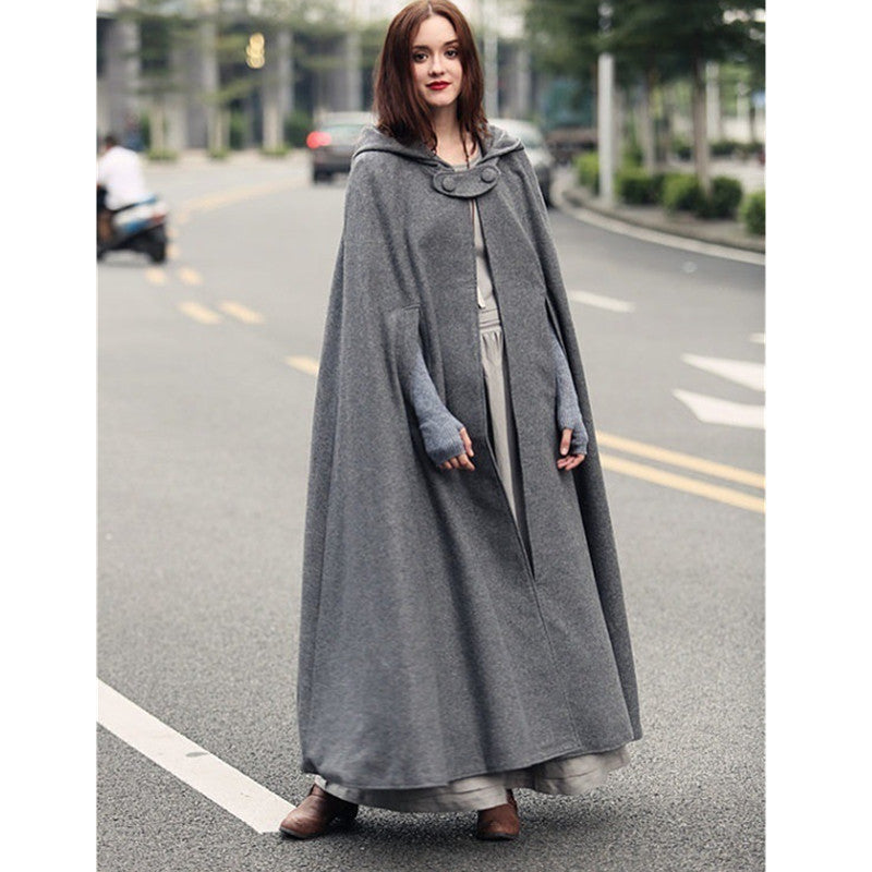 Damen elegante Kapuzenumhang mit verstellbarem Verschluss ModeGeist