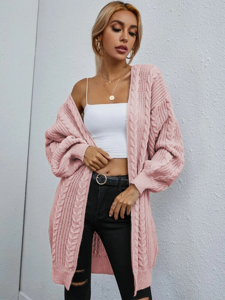 Damen Grobstrick Cardigan mit lässigem Oversize-Schnitt und raffiniertem Zopfmuster ModeGeist