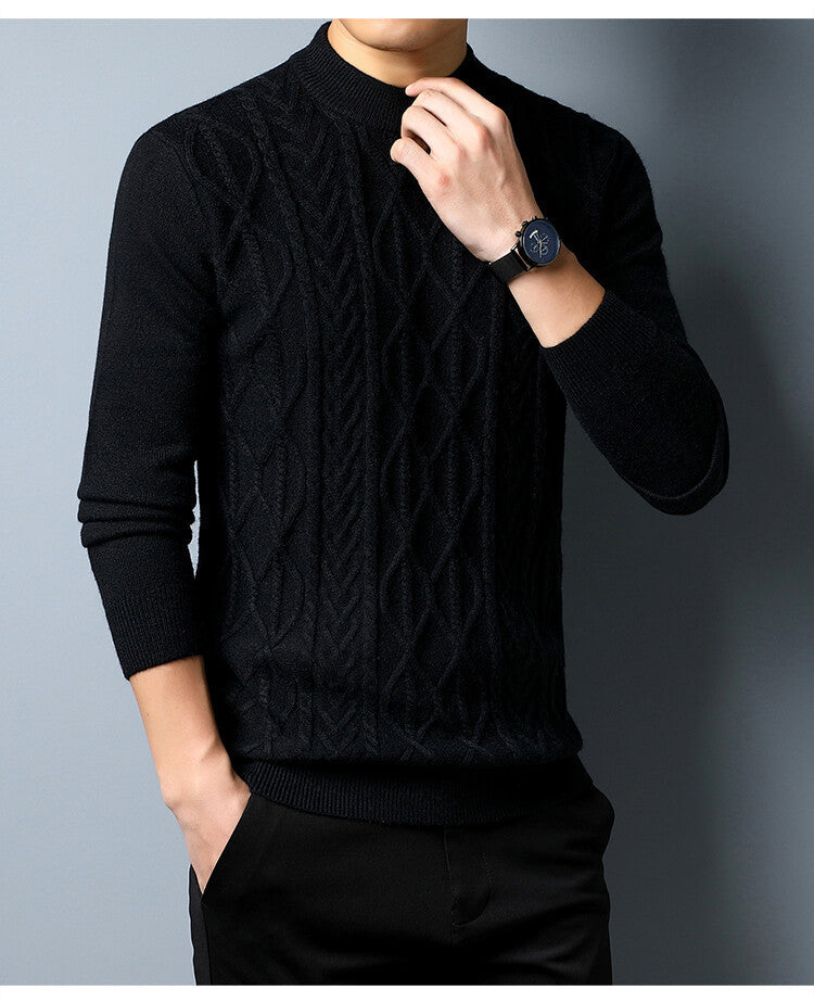 Herren Strickpullover mit strukturiertem Zopfmuster ModeGeist