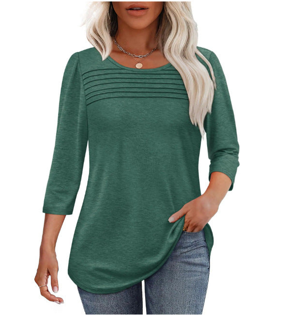 Damen Elegant geschnittenes Oberteil mit gerafften Details ModeGeist