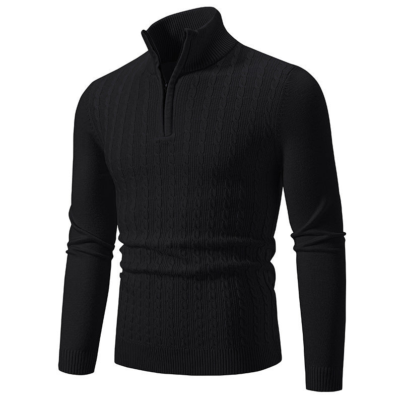 Herren modischer Rollkragenpullover mit Reißverschluss ModeGeist