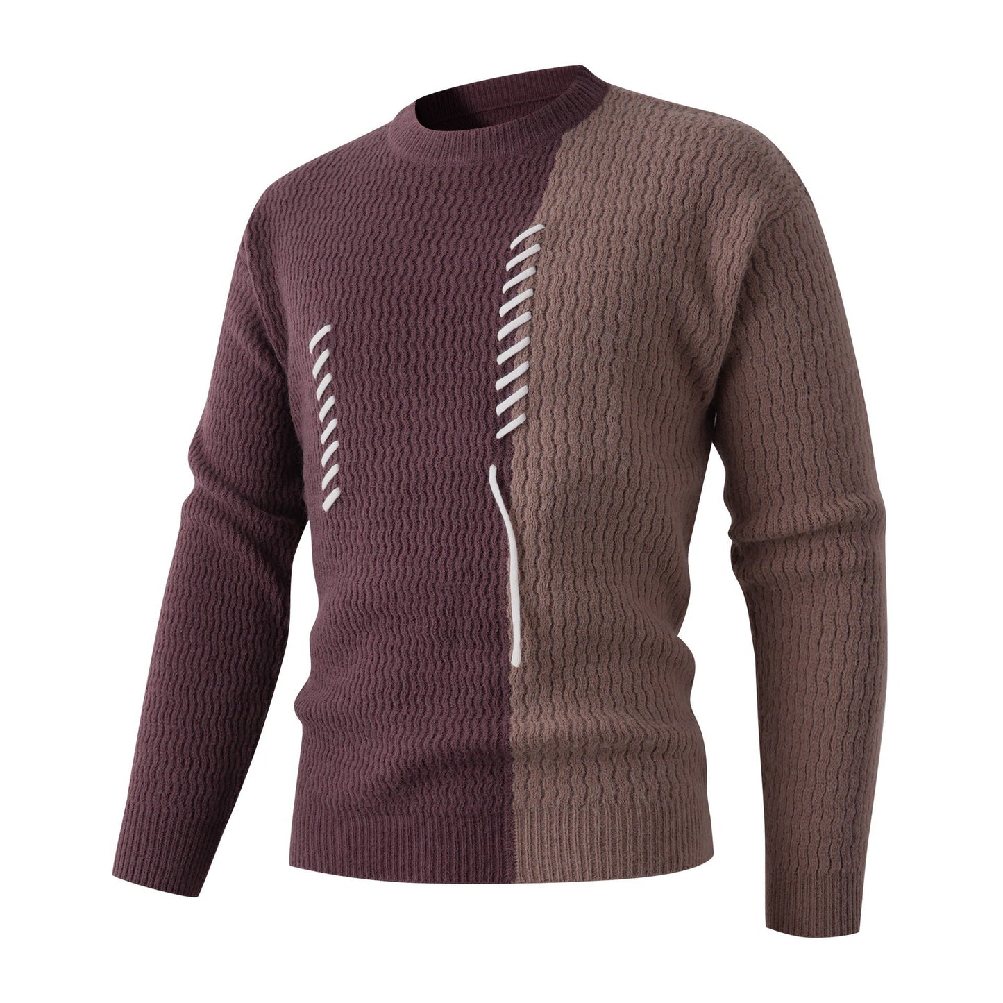 Herren Strickpullover mit modernem Zopfmuster und kontrastierenden Details ModeGeist