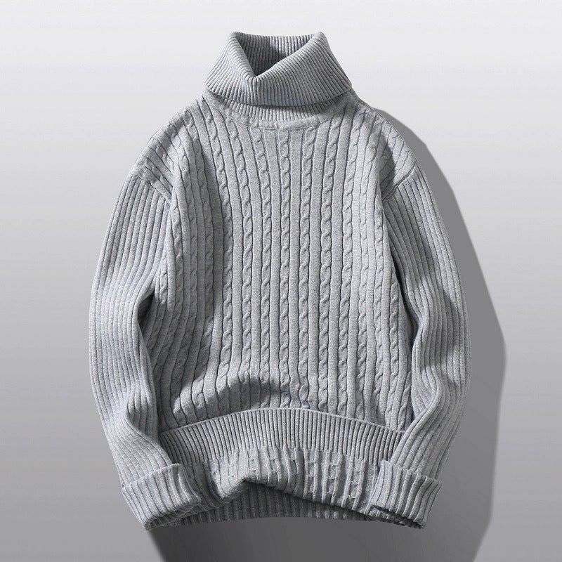 Damen Strickpullover mit hohem Kragen und Rippenmuster ModeGeist
