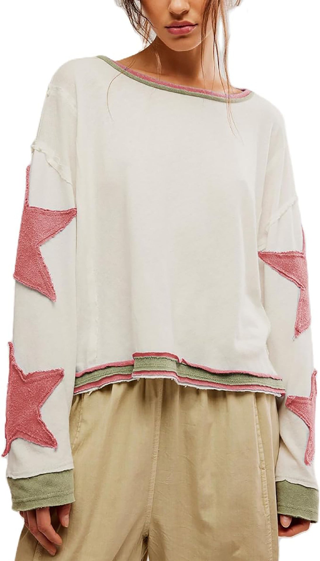 Damen lässiger Pullover mit Sternen-Design ModeGeist