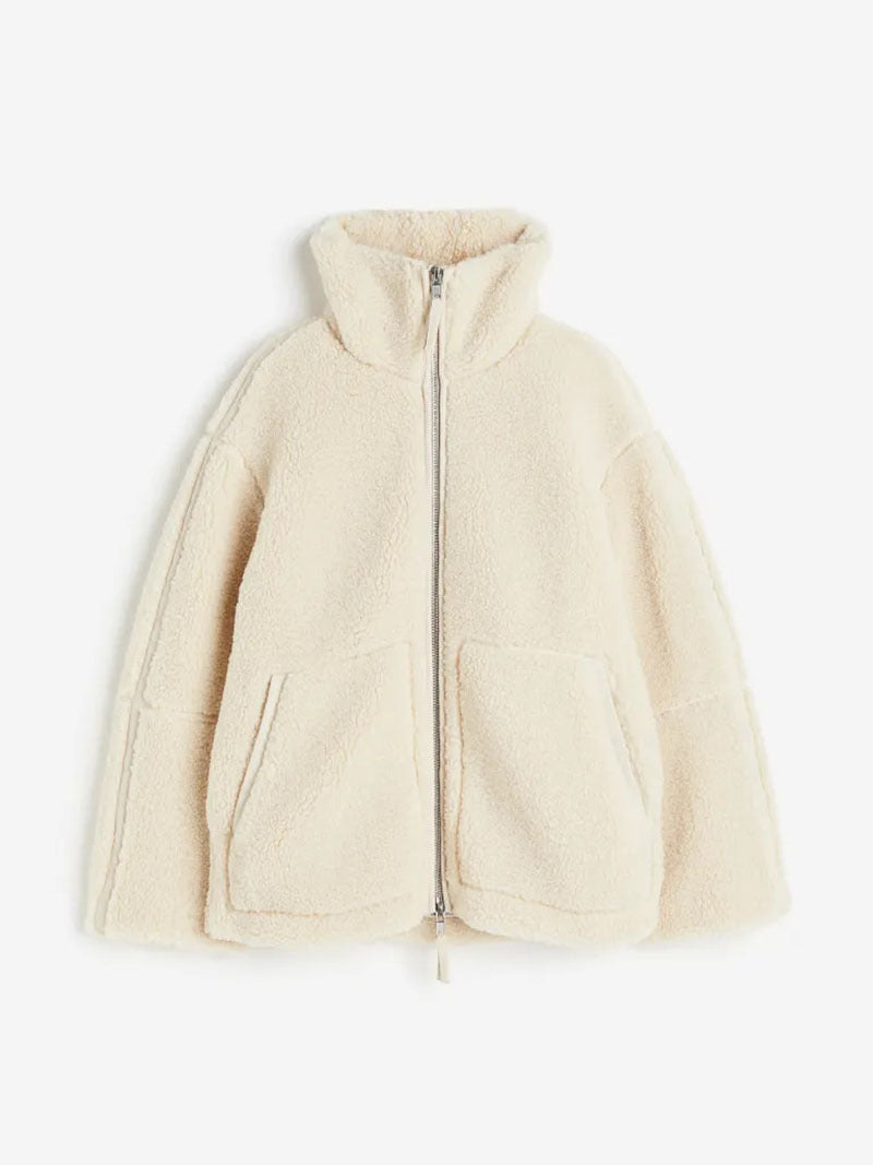 Damen kuschelige Fleecejacke mit praktischen aufgesetzten Taschen und modernem Stehkragen ModeGeist