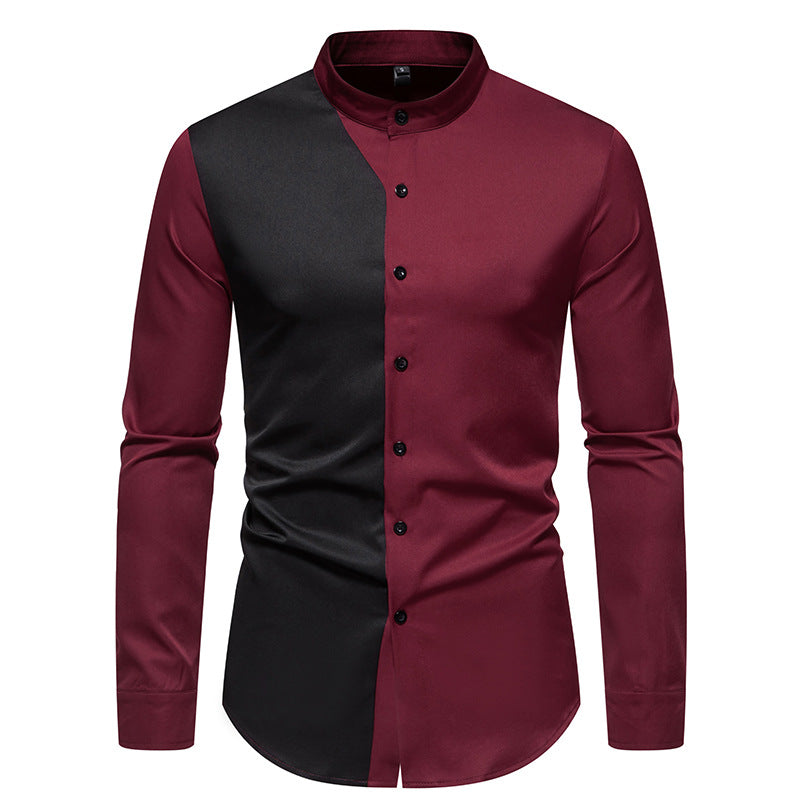 Herren Langarmhemd mit modernem Farbblockdesign ModeGeist