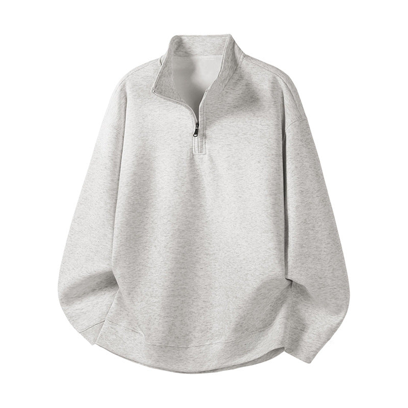 Damen Oversized Fleecepullover mit halb offenem Kragen ModeGeist