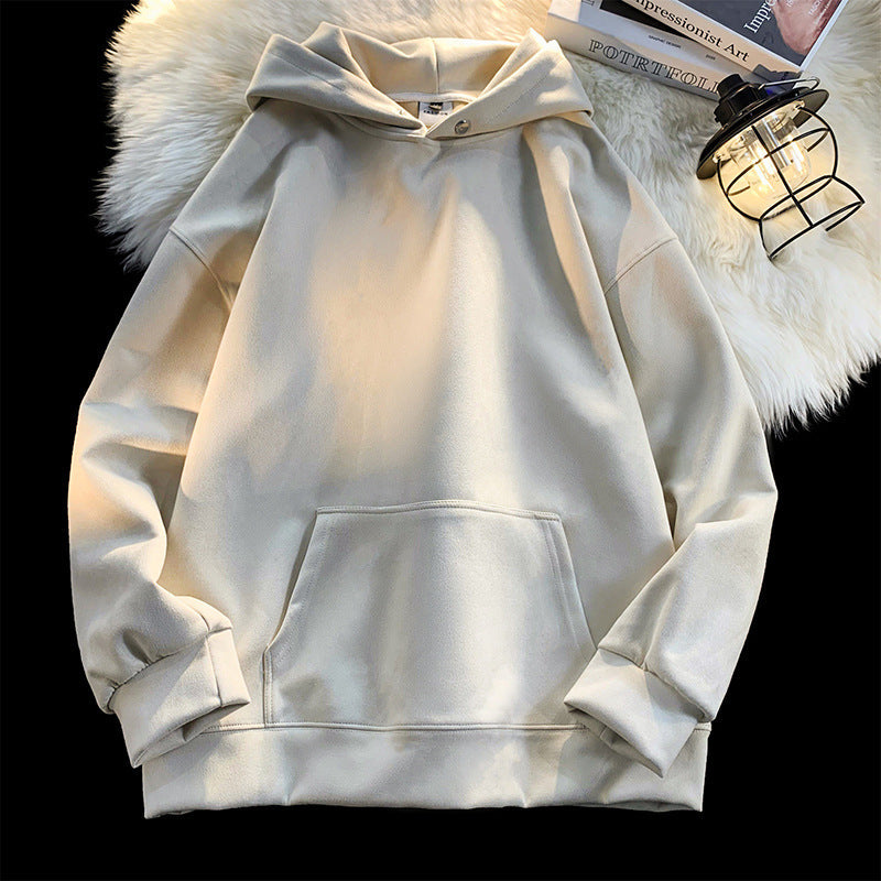 Damen gemütlicher Kapuzenpullover im modernen Velourslook ModeGeist