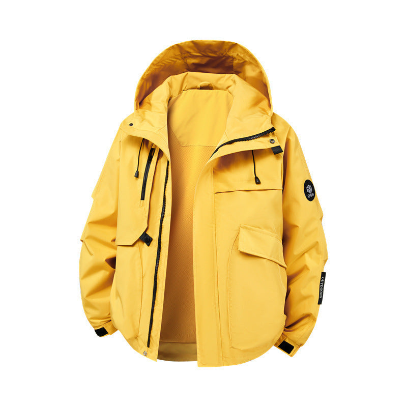 Herren technische Outdoor-Jacke mit Material und zahlreichen Reißverschlusstaschen ModeGeist