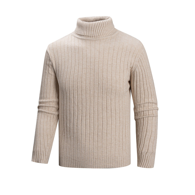Herren eleganter Pullover mit hohem Kragen und feiner Rippenstruktur ModeGeist