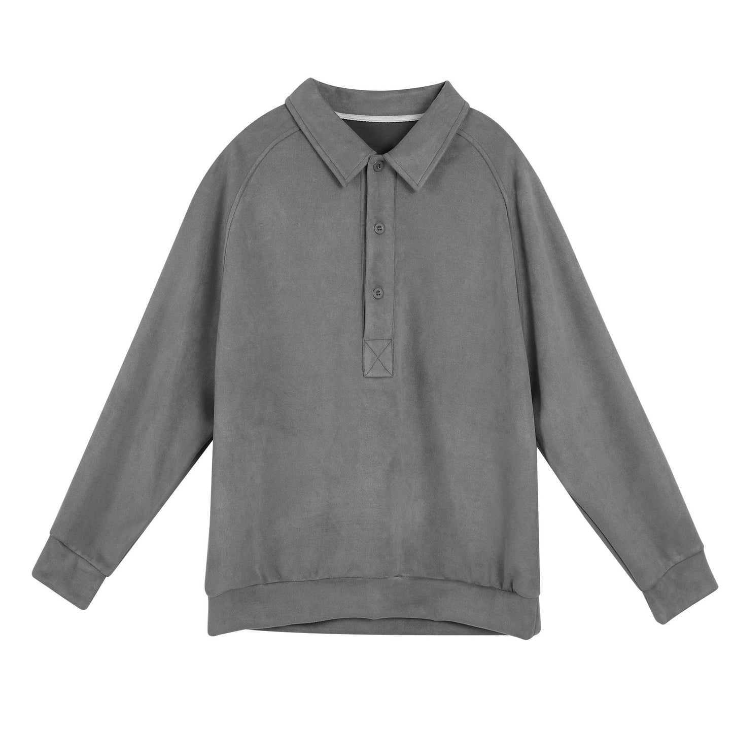 Damen Sportliches Langarm-Polooberteil mit lässigem Kragen und Knopfdetails ModeGeist