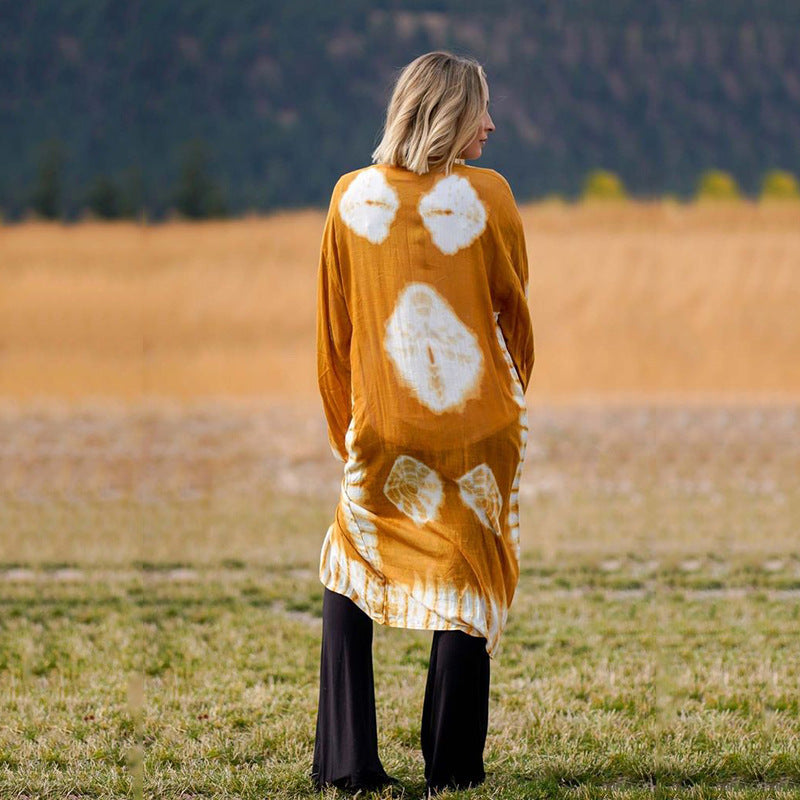 Leichter, atmungsaktiver Damen-Kaftan mit exklusivem Batik-Design von MODEGEIST