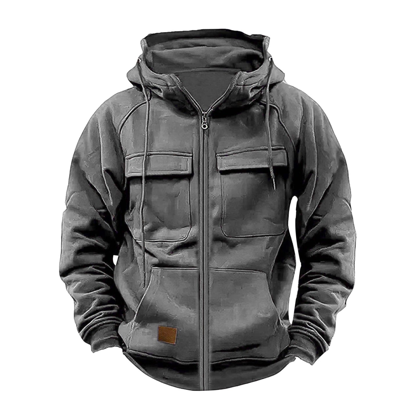 Herren funktionale Kapuzenjacke mit großen Fronttaschen ModeGeist