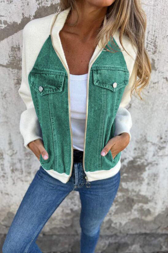 ModeGeist | Gestrickte Patchwork Kapuzenjacke