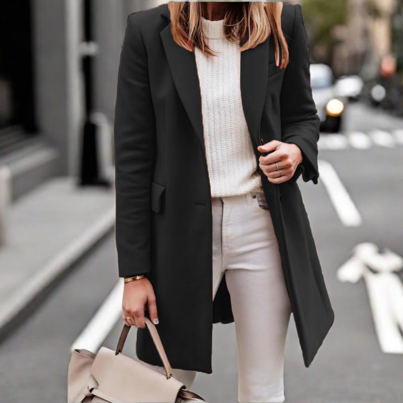 Damen Lässiger und eleganter Langmantel ModeGeist