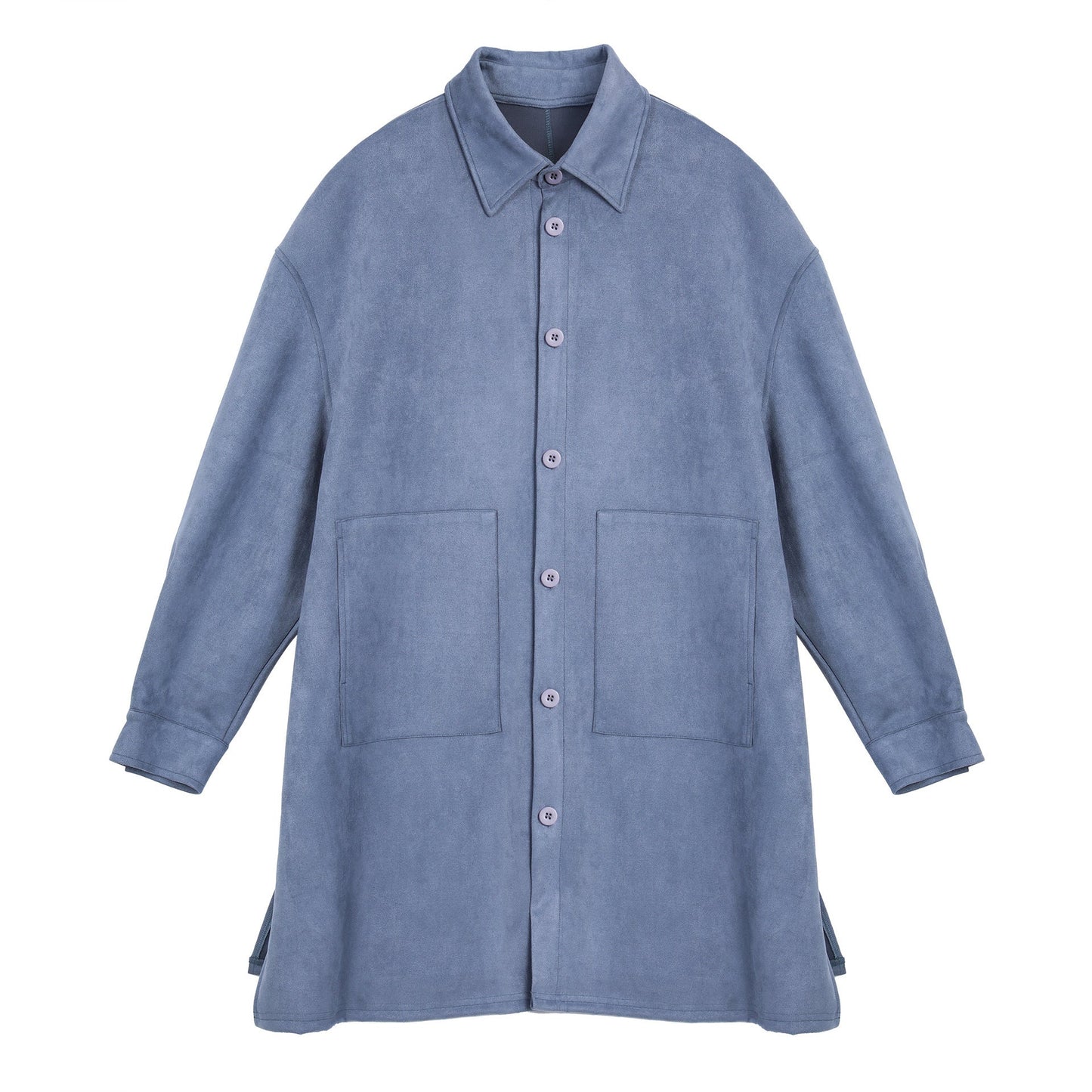 Damen Oversize Hemdenjacke aus weichem Suede mit großen Taschen ModeGeist