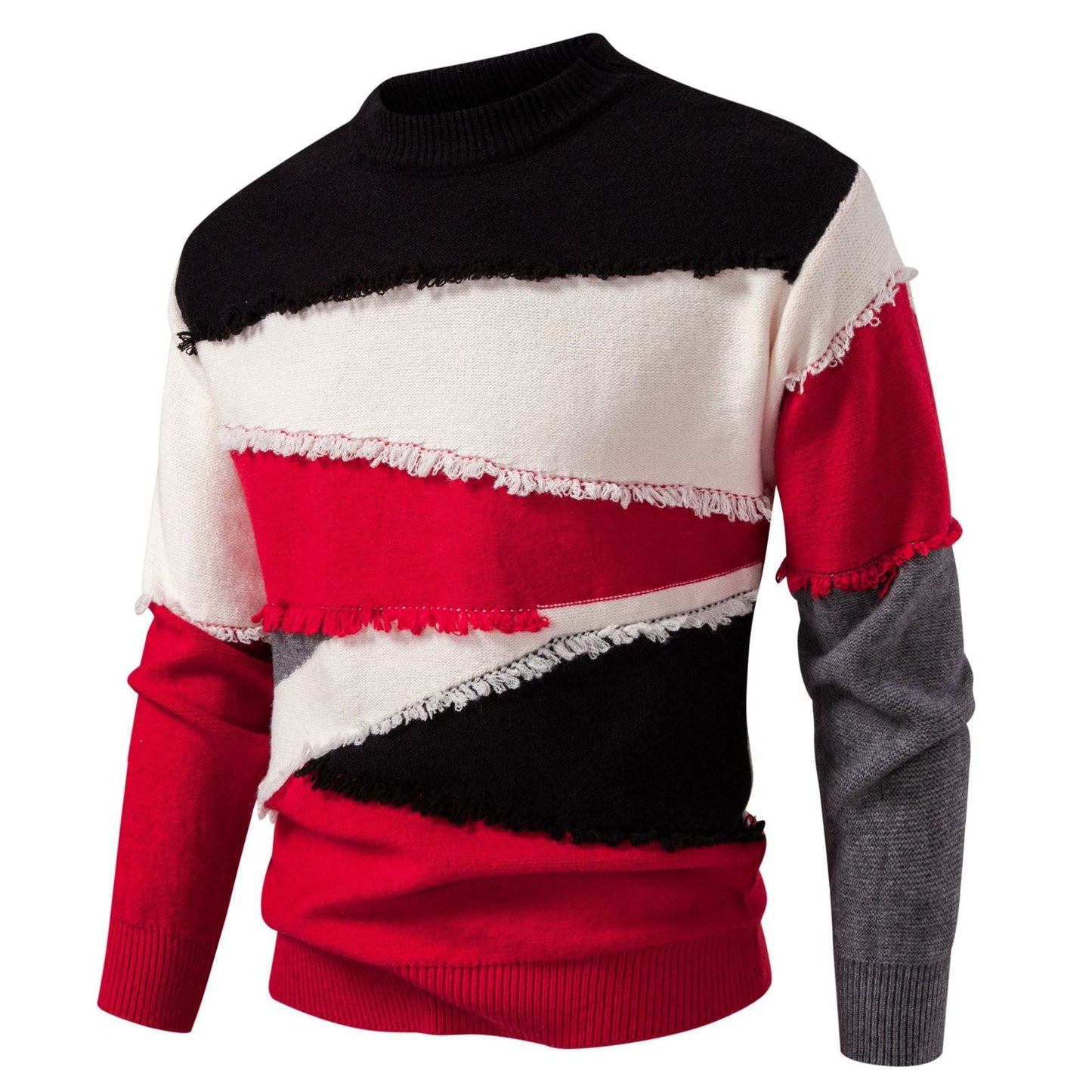 Herren modischer Pullover mit fransigen Details ModeGeist