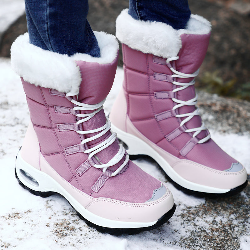 ModeGeist | Stiefel - Schaft Bis Zur Mitte Der Wade - Schnürverschluss - Luftpolster
