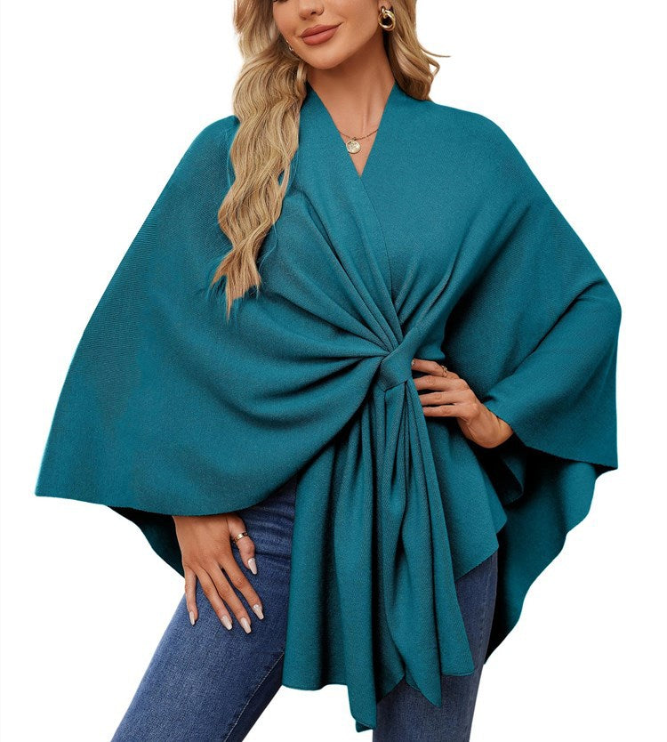 Damen Eleganter Wickelpullover mit asymmetrischem Schnitt ModeGeist