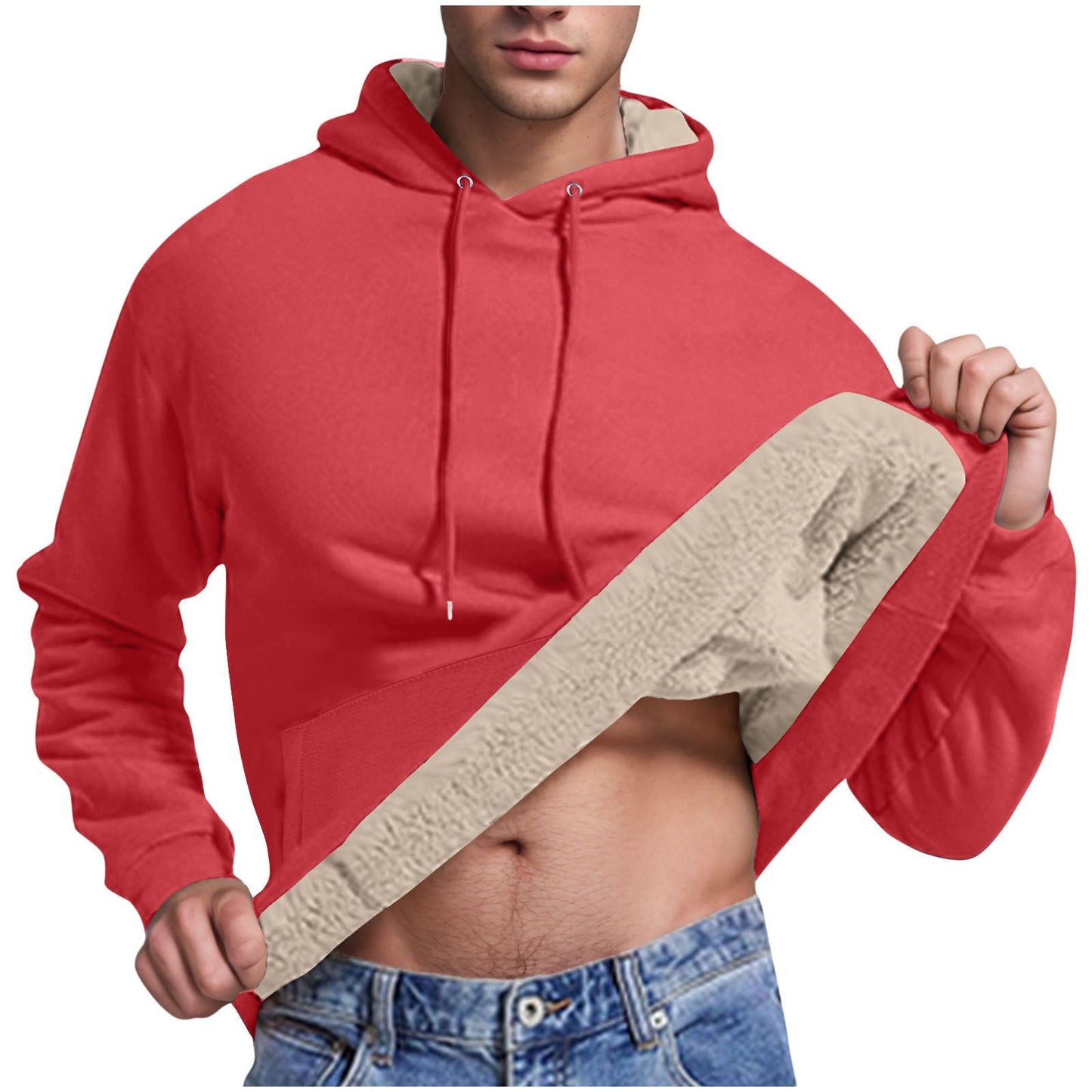 Herren Fleece-Kapuzenpullover mit innenliegendem Kuschelfutter ModeGeist