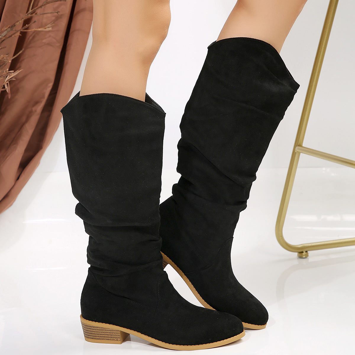 Damen Überknee-Stiefel mit modischem Design und komfortablem Blockabsatz ModeGeist