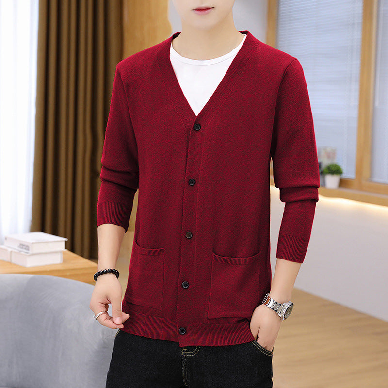 Herren eleganter leichter Strickcardigan mit Taschen ModeGeist