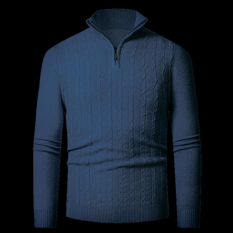 Herren Strickpullover mit modernem Kragen und Reißverschluss ModeGeist