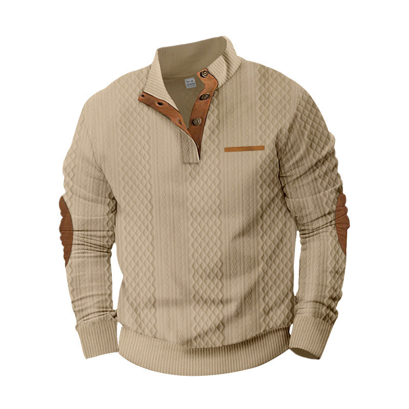 Herren komfortabler Strickpullover mit strukturiertem Design und eleganten applikationen ModeGeist