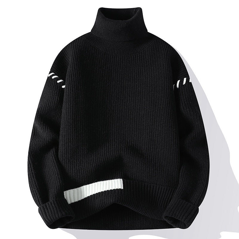 Damen Grober Rollkragenpullover mit dekorativen Ärmeldetails ModeGeist