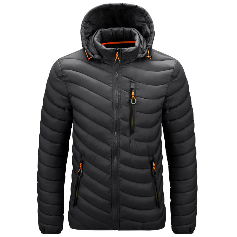 ModeGeist | Gesteppte leichte Herrenjacke mit Kapuze