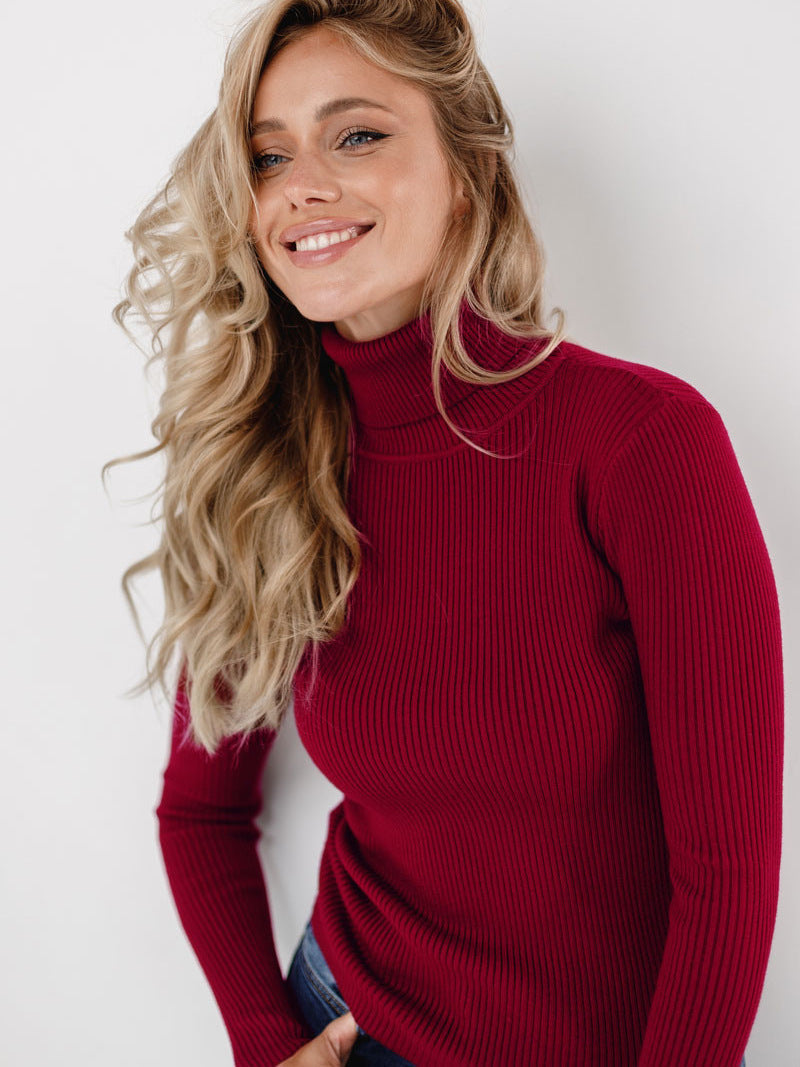 Damen Rollkragenpullover mit geripptem Design und lässigem Schnitt ModeGeist