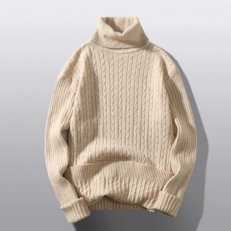 Damen Strickpullover mit hohem Kragen und Rippenmuster ModeGeist