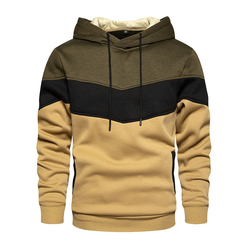 Herren Kapuzenpullover mit kontrastierenden Farbblöcken und weichem Innenfutter ModeGeist