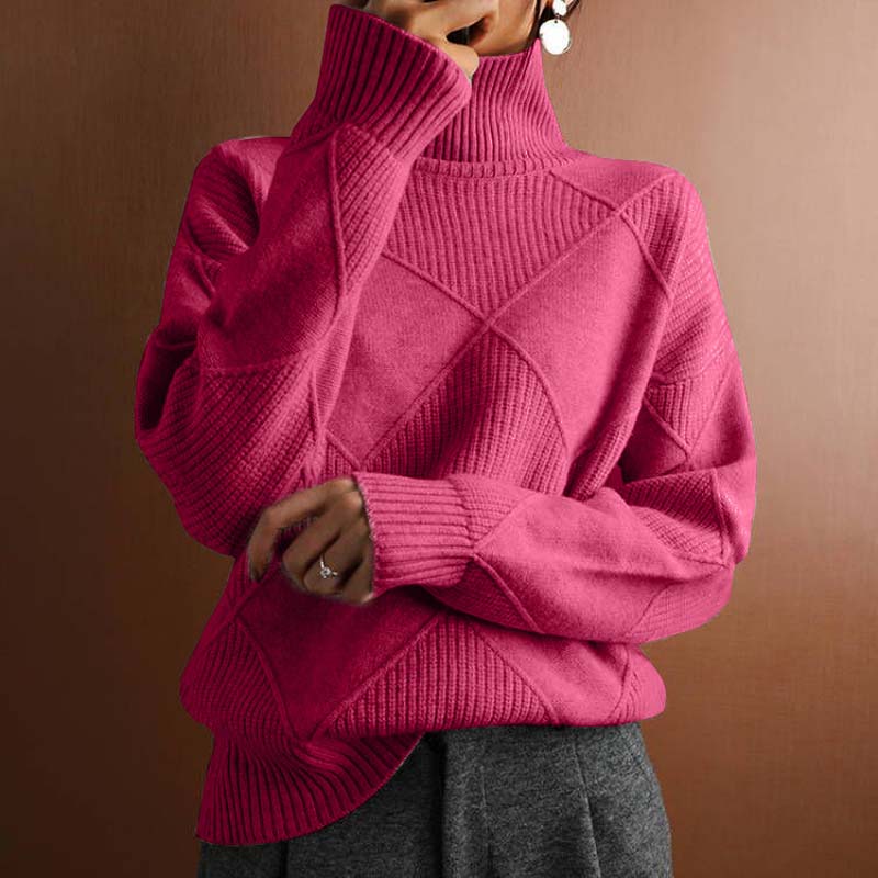 ModeGeist | Einfarbiger Klassischer Strickpullover Für Damen