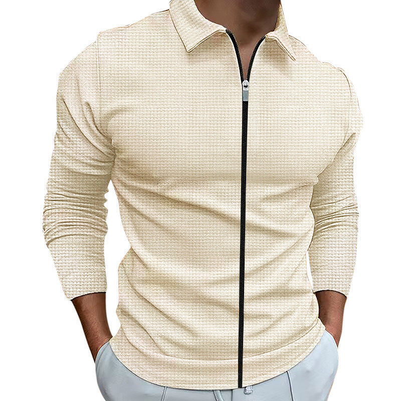 Herren Funktionspullover mit Reißverschluss und strukturiertem Design ModeGeist