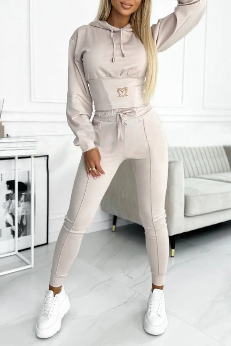 Damen Sportliches Jumpsuit-Set mit Kapuze und elastischem Bund ModeGeist