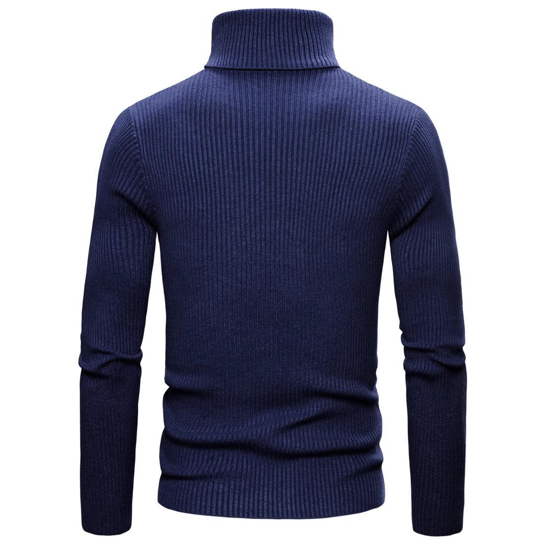 Herren Ripp-Strickpullover mit hohem Kragen und körpernahem Schnitt ModeGeist