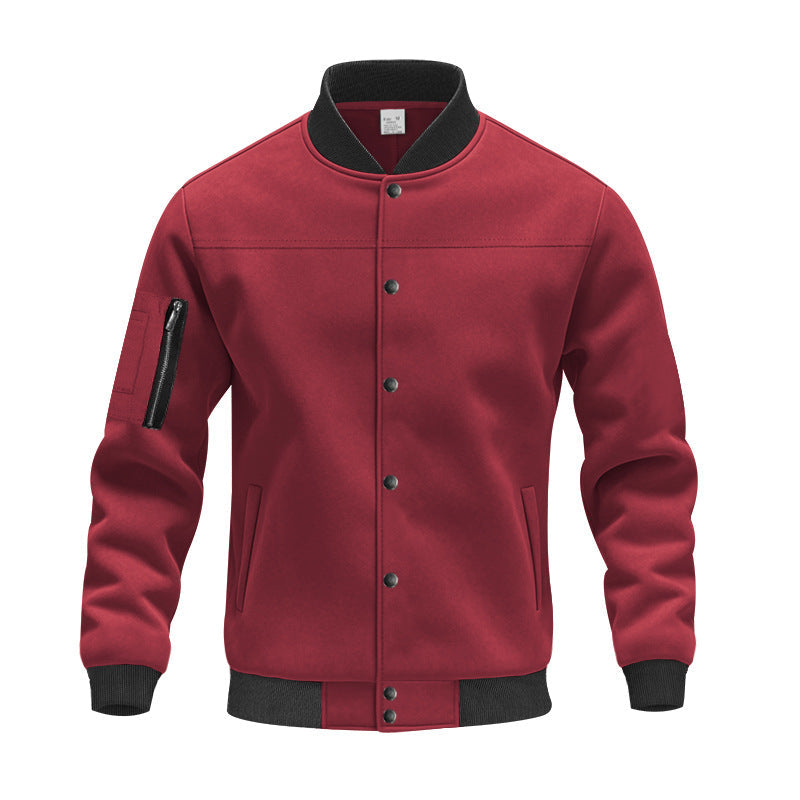 Herren modische Collegejacke mit praktischen Reißverschlusstaschen und elastischen Bündchen ModeGeist