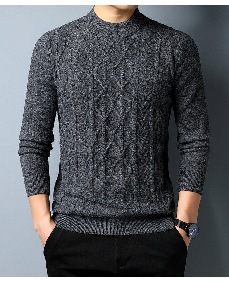 Herren Strickpullover mit strukturiertem Zopfmuster ModeGeist