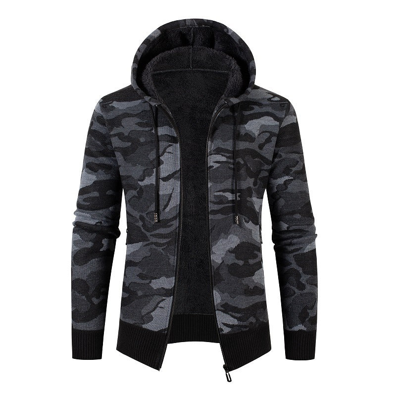 Herren modischer Kapuzensweater mit Karomuster ModeGeist