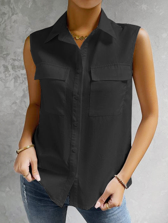 Damen ärmelloses Hemblusenshirt ModeGeist