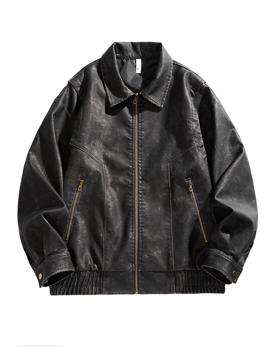Herren kurz geschnittene jacke mit elastischem Bund und Taschen ModeGeist