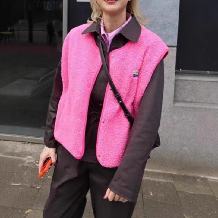 Damen modische Weste mit Fleece-Futter und praktischen Taschen ModeGeist