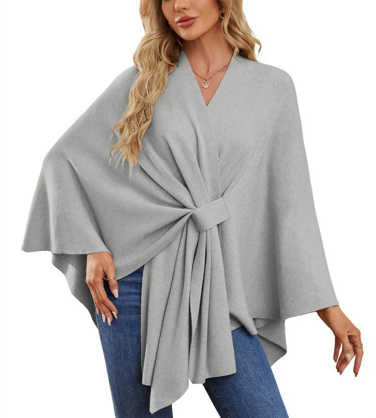 Damen Eleganter Wickelpullover mit asymmetrischem Schnitt ModeGeist