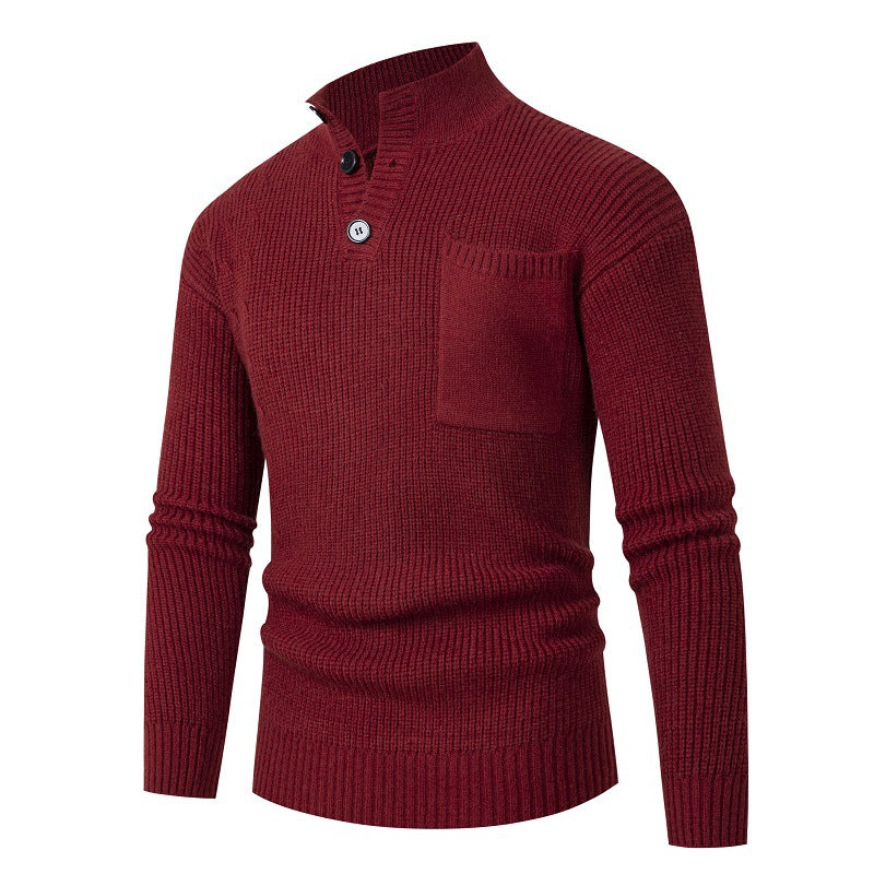 Herren Hochwertiger Pullover mit Modalmuster und Brusttasche ModeGeist