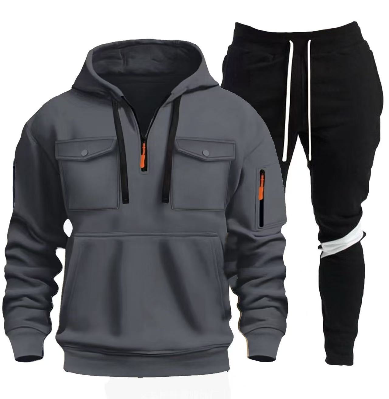 Herren praktische Kapuzenjacke mit Sporthose ModeGeist