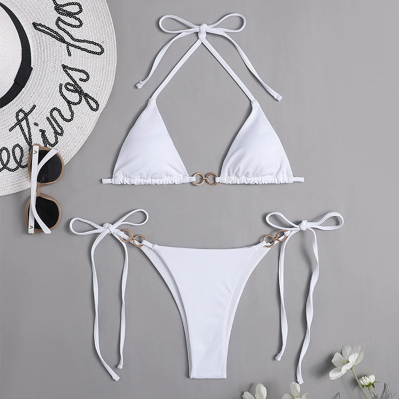 Stylish Dreieck Bikini for Women with Elegant Ties and Ring Detail by MODEGEIST
