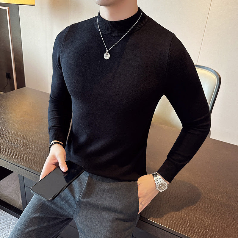 Herren modischer Pullover mit hohem Kragen und eleganter Passform ModeGeist